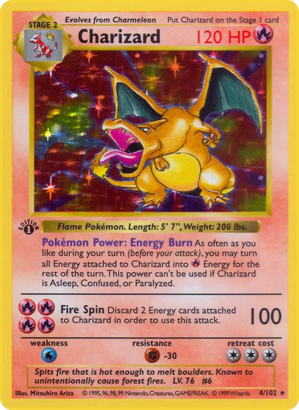 1999 Pokémon Base Set Charizard 1st Edition Holo